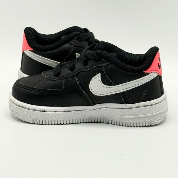 Nike Force 1 WorldWide TD Sneaker CN8541-001 Black/White/Flash Crimson - Toddler - Picture 6 of 9